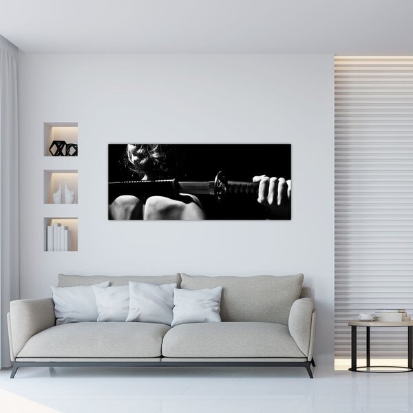 Tablou - Femeie cu o sabie (120x50 cm)