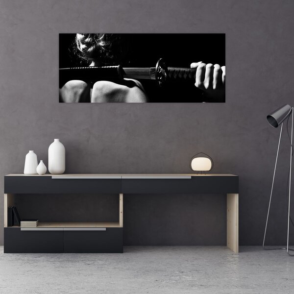 Tablou - Femeie cu o sabie (120x50 cm)