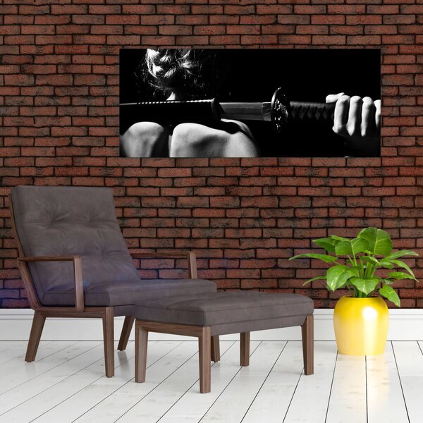 Tablou - Femeie cu o sabie (120x50 cm)