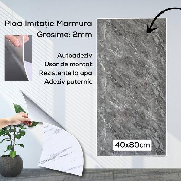 10 x Placi Marmura (imitatie) 2mm - COD: P8807 - 40x80cm, 10 Buc ( 17.9 lei / buc ) 3.2mp