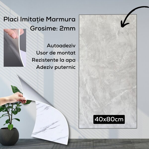 10 x Placi Marmura (imitatie) 2mm - COD: PD902 - 40x80cm, 50 Buc (13.9 lei / buc) 16mp