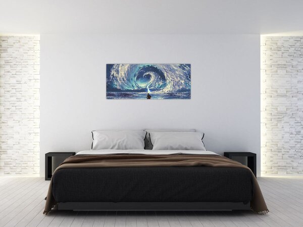 Tablou - Ilustrație a unui băiat cu o suliță (120x50 cm)
