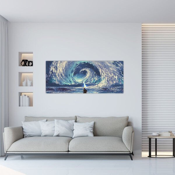 Tablou - Ilustrație a unui băiat cu o suliță (120x50 cm)