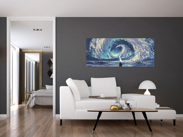 Tablou - Ilustrație a unui băiat cu o suliță (120x50 cm)
