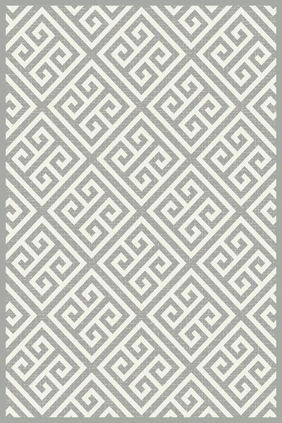Covor Cappuccino 16063-19, Marime 80 x 150 cm, Gri, Inaltime Fir 7 mm, Antialergic, Polipropilena, Living, Dormitor, Sufragerie, Birou 80 x 150