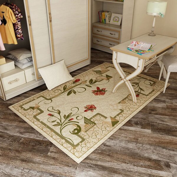 Covor Lotos 587-116, Marime 60 x 110 cm, Bej, Crem, Inaltime Fir 8 mm, Antialergic, Polipropilena, Living, Dormitor, Sufragerie, Birou 60 x 110
