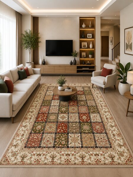 Covor Lotos 1518-110, Marime 60 x 110 cm, Multicolor, Inaltime Fir 8 mm, Antialergic, Polipropilena, Living, Dormitor, Sufragerie, Birou 60 x 110