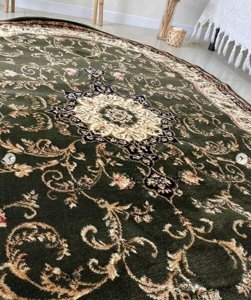 Covor Oval Lotos 523-310, Marime 80 x 150 cm, Verde, Inaltime Fir 8 mm, Antialergic, Polipropilena, Living, Dormitor, Sufragerie, Birou 80 x 150