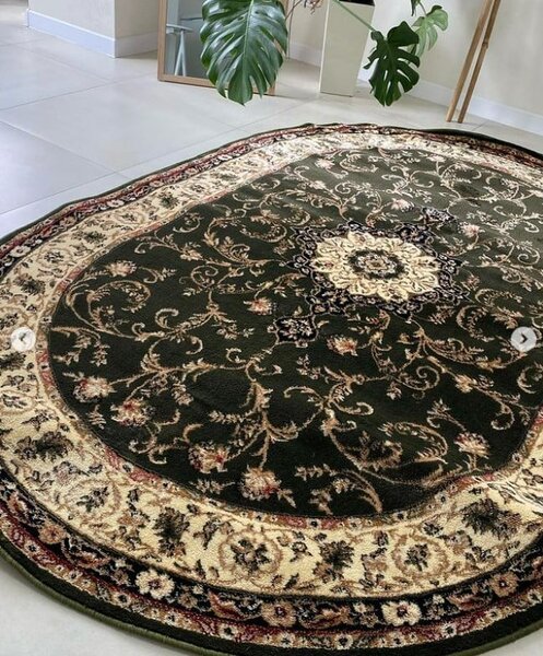 Covor Oval Lotos 523-310, Marime 80 x 150 cm, Verde, Inaltime Fir 8 mm, Antialergic, Polipropilena, Living, Dormitor, Sufragerie, Birou 80 x 150