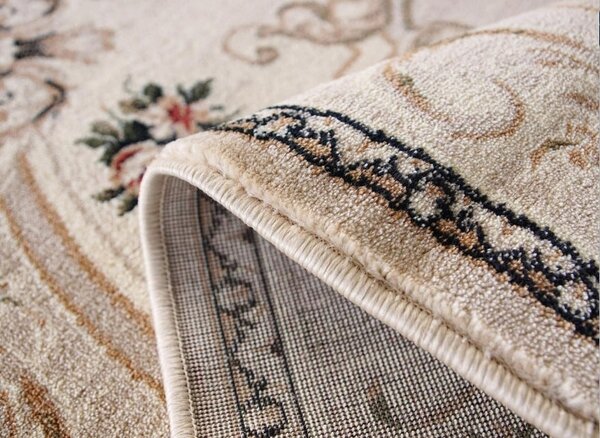 Covor Oval Lotos 535-106, Marime 60 x 110 cm, Bej, Crem, Inaltime Fir 8 mm, Antialergic, Polipropilena, Living, Dormitor, Sufragerie, Birou 60 x 110