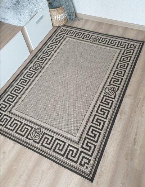 Covor Bucatarie Tip Iuta, Natura 900-19, Marime 120 x 170 cm, Crem, Maro, Antialergic, Polipropilena, Living, Terasa, Sufragerie, Birou 120 x 170