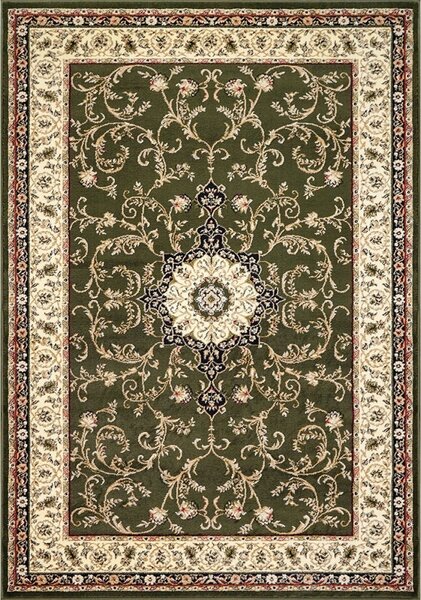 Covor Lotos 523-310, Marime 50 x 80 cm, Crem, Verde, Inaltime Fir 8 mm, Antialergic, Polipropilena, Living, Dormitor, Sufragerie, Birou 50 x 80