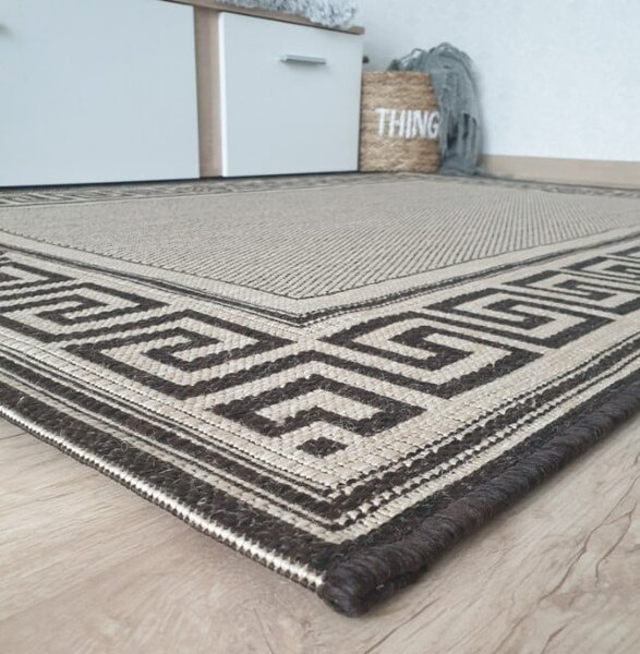 Covor Bucatarie Tip Iuta, Natura 900-19, Marime 120 x 170 cm, Crem, Maro, Antialergic, Polipropilena, Living, Terasa, Sufragerie, Birou 120 x 170