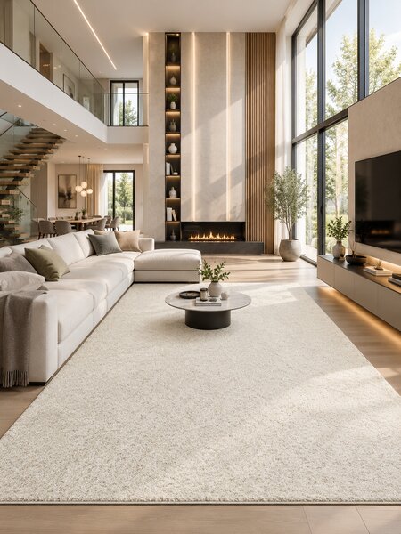Covor Fantasy 12500-10, Marime 60 x 110 cm, Crem, Bej, Inaltime Fir 30 mm, Antialergic, Polipropilena, Living, Dormitor, Sufragerie, Birou 60 x 110