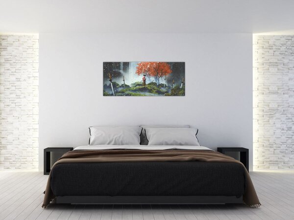 Tablou - Ilustrație a Grădinii de săbii (120x50 cm)