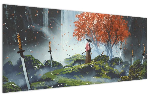 Tablou - Ilustrație a Grădinii de săbii (120x50 cm)