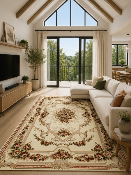 Covor Lotos 574-100, Marime 50 x 80 cm, Bej, Crem, Inaltime Fir 8 mm, Antialergic, Polipropilena, Living, Dormitor, Sufragerie, Birou 50 x 80
