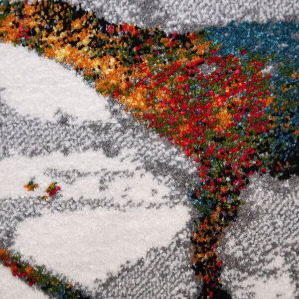 Covor Abstract 11187-190, Marime 80 x 150 cm, Gri, Inaltime Fir 9 mm, Antialergic, Polipropilena, Living, Dormitor, Sufragerie, Birou 80 x 150