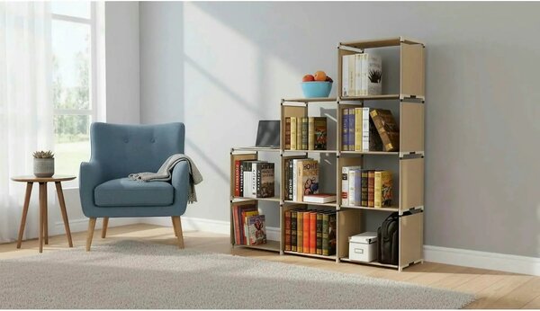 Biblioteca METRO, bej, otel, 105x29x142 cm