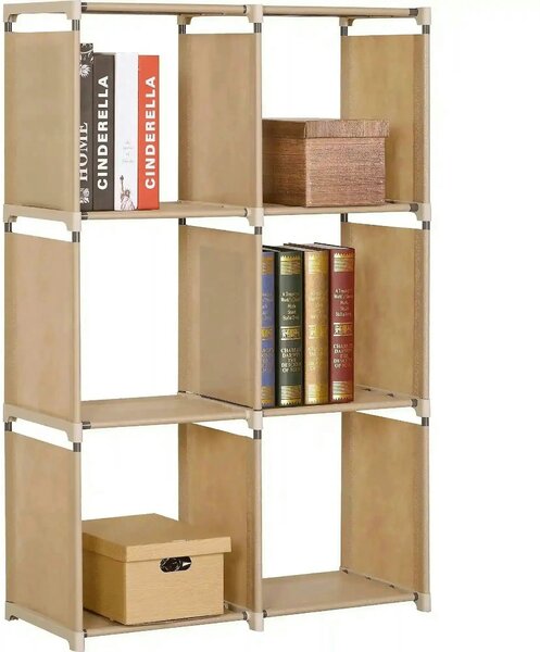 Biblioteca METRO, bej, otel, 105x29x142 cm