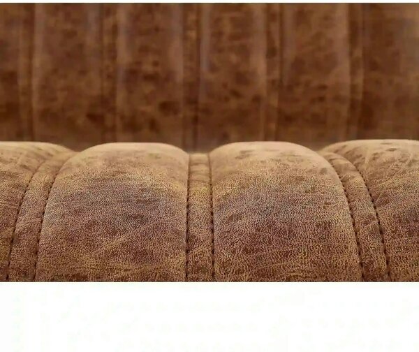 Scaun bar H88, maro/negru, piele ecologica/otel, 39x46x89/109 cm