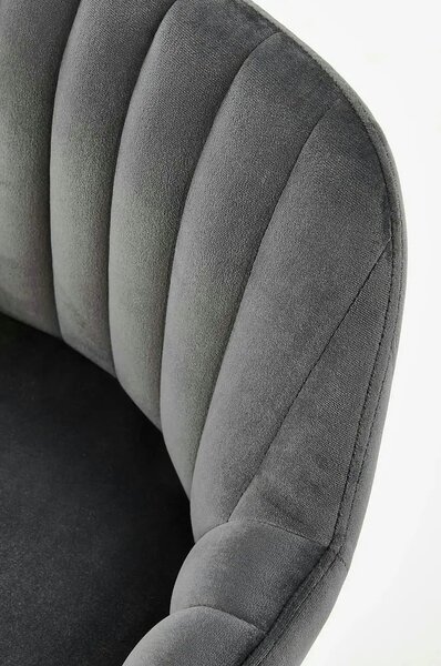 Scaun bar H93, gri inchis/nuc, stofa/lemn, 47x49x98 cm