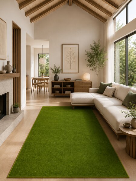 Covor Kolibri 11000-130, Marime 80 x 150 cm, Verde, Inaltime Fir 9 mm, Antialergic, Polipropilena, Living, Dormitor, Sufragerie, Birou 80 x 150