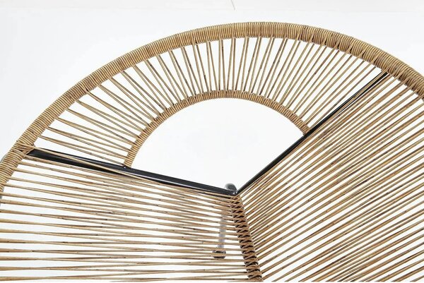 Scaun de gradina BARI, maro/negru, rattan sintetic/otel, 69x60x74x44 c