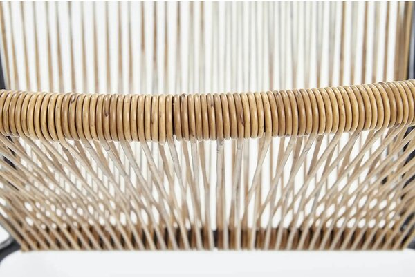 Scaun de gradina BARI, maro/negru, rattan sintetic/otel, 69x60x74x44 c