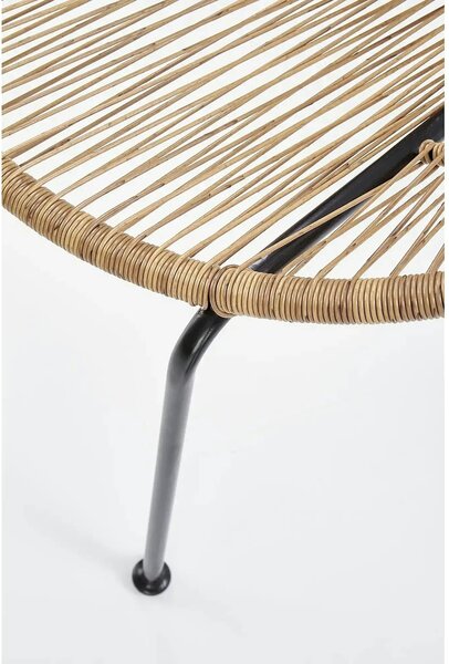 Scaun de gradina BARI, maro/negru, rattan sintetic/otel, 69x60x74x44 c