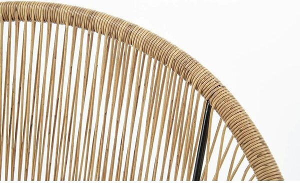 Scaun de gradina BARI, maro/negru, rattan sintetic/otel, 69x60x74x44 c