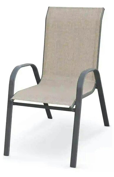 Scaun de gradina MOSLER, gri, plasa/otel, 55x72x95 cm