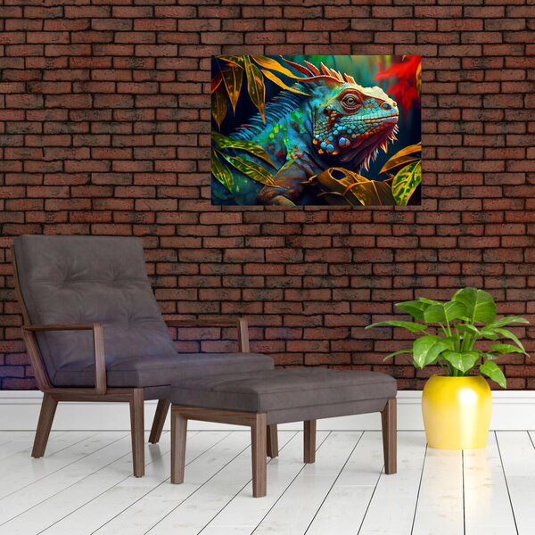 Tablou - Iguana colorată (70x50 cm)