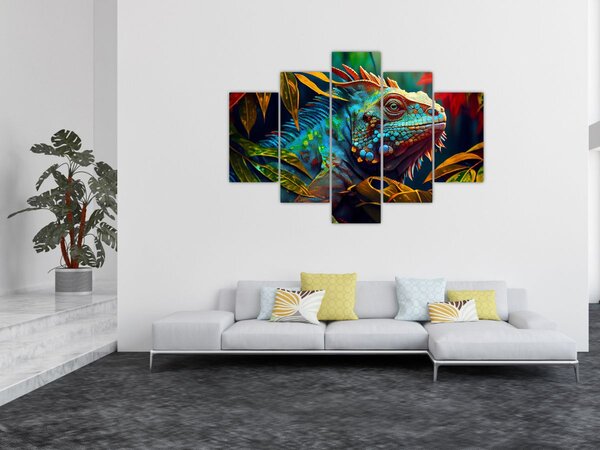 Tablou - Iguana colorată (150x105 cm)