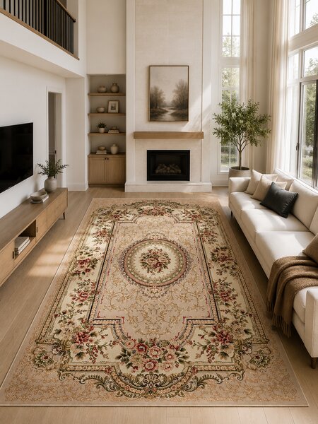 Covor Lotos 571-110, Marime 60 x 110 cm, Bej, Inaltime Fir 8 mm, Antialergic, Polipropilena, Living, Dormitor, Sufragerie, Birou 60 x 110