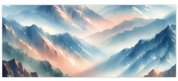 Tablou - Acuarelă munți (120x50 cm)
