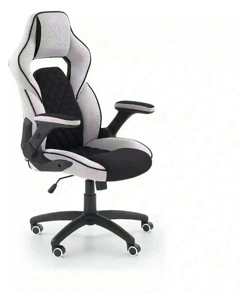 Scaun gaming SONIC, negru/gri, stofa, 69x70x115/124 cm
