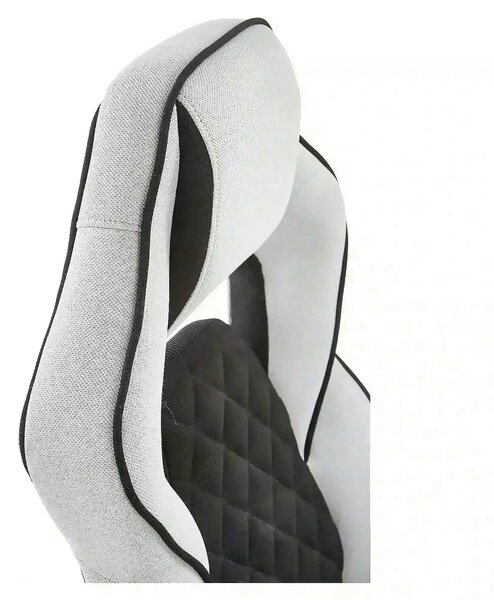 Scaun gaming SONIC, negru/gri, stofa, 69x70x115/124 cm