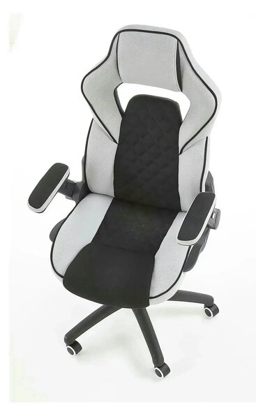 Scaun gaming SONIC, negru/gri, stofa, 69x70x115/124 cm