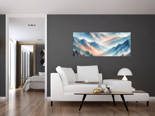Tablou - Acuarelă munți (120x50 cm)