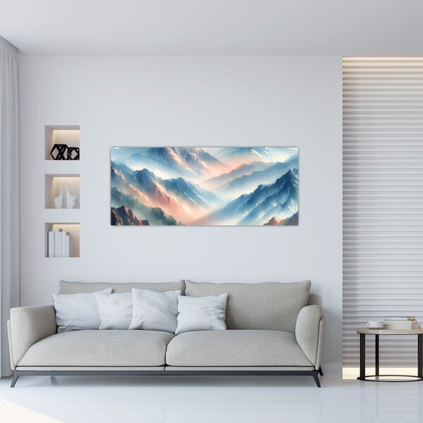 Tablou - Acuarelă munți (120x50 cm)