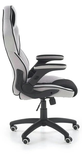 Scaun gaming SONIC, negru/gri, stofa, 69x70x115/124 cm