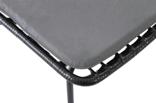 Scaun de gradina K401, gri/negru, rattan sintetic/otel, 47x45x85x43 cm