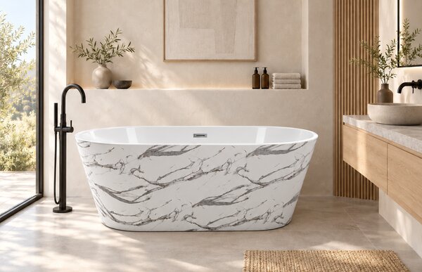Cada baie freestanding Taormina Alb