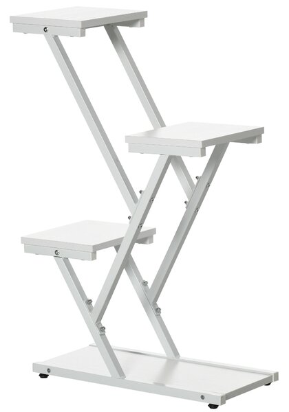 Outsunny Raft pentru Plante cu 4 Niveluri din Lemn pentru Decor Interior și Exterior Verandă Balcon | Aosom Romania