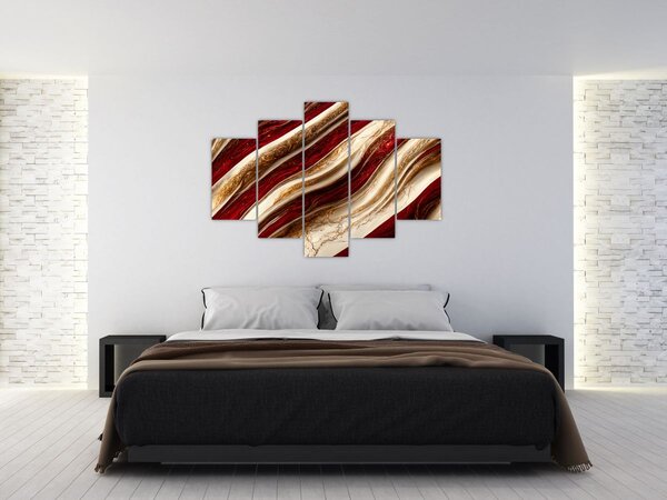 Tablou - Aur - textură albă (150x105 cm)