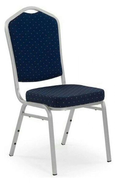 Scaun K66-S, albastru/argintiu, stofa clasica/metal, 45X48X93 CM