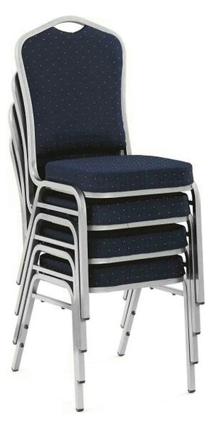 Scaun K66-S, albastru/argintiu, stofa clasica/metal, 45X48X93 CM