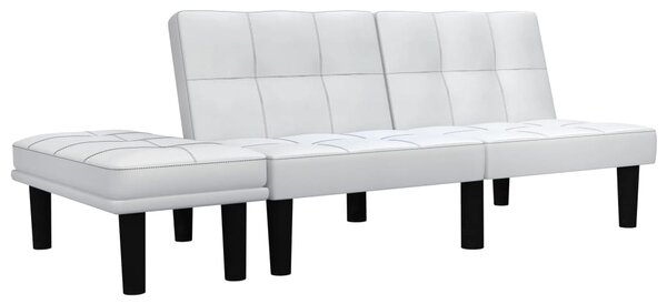 Canapea cu 2 locuri, alb, piele ecologică