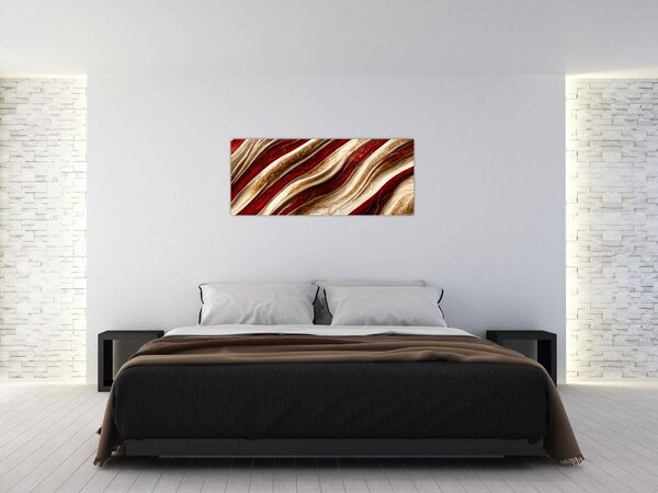 Tablou - Aur - textură albă (120x50 cm)